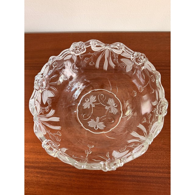 Vintage Mikasa Carmen Embossed Roses Bows Floral Scalloped Serving Bowl For Sale In Indianapolis - Image 6 of 6