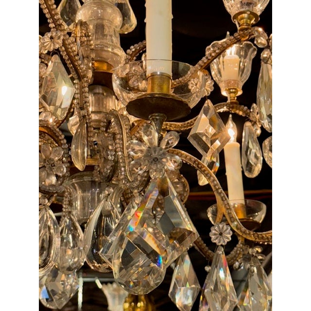 Early 20th Century French Maison Bagues Gilt Bronze and Crystal Chandelier For Sale In Dallas - Image 6 of 7