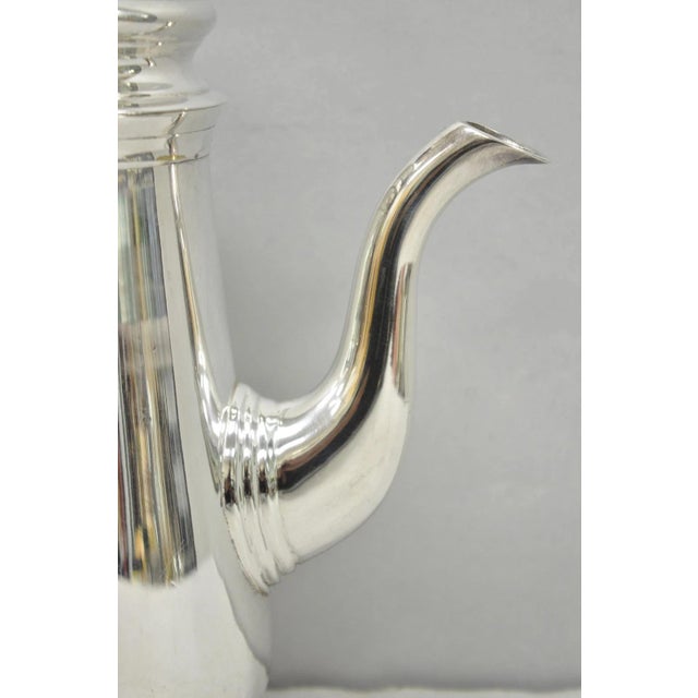 Mid 20th Century Antique Leonard Art Deco Silver Plated Teapot Coffee Pot W/ Celluloid Handle For Sale - Image 5 of 11