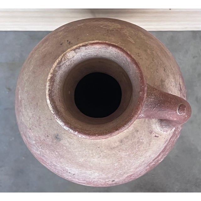 1890 Terracotta Amphora Vase or Jar with handle with metal support For Sale - Image 6 of 18