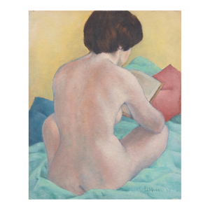 'Seated Nude' by Carol LeMasney Hayes, 1954, California, Woman Artist, Stanford, Sausalito, Native American