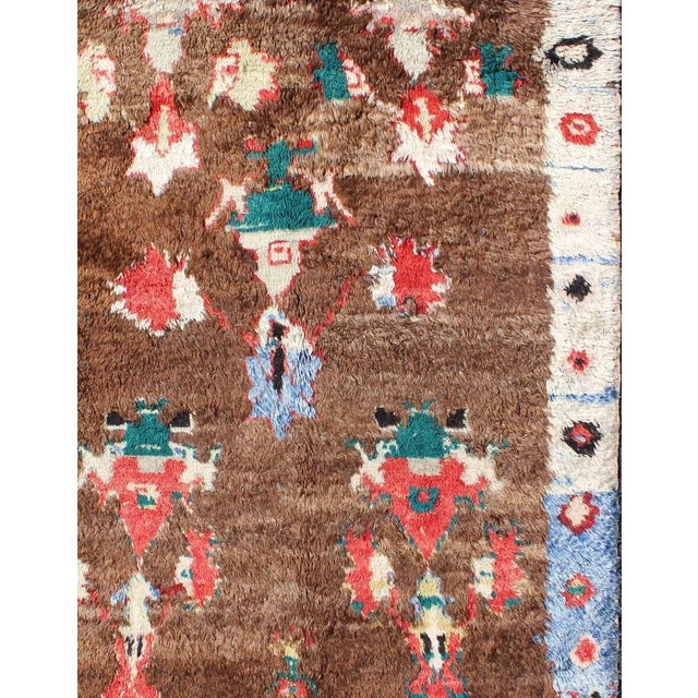 Colorful Antique Tulu Rug with Angora Wool Blend and Modern Tribal Design. Keivan Woven Arts Rug / EN-3307. Mid-20th...