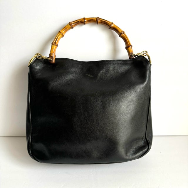 GUCCI Diana Era Bag Bamboo Top Handle Purse Vintage Designer Black Leather Authentic, comes with certificate of...