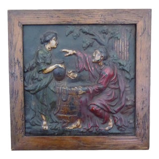 18th Century Cast Iron Religious Figural Plaque, 1760 For Sale