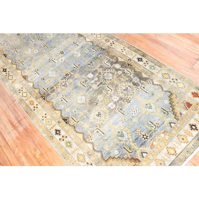 Early 20th Century Antique Zabihi Collection Rare Wide Long Green Persian Malayer Runner - 3'8" x 17'8" For Sale - Image 5 of 9