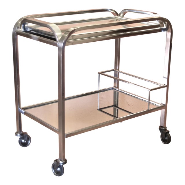 French Art Deco Bar Trolley by Jacques Adnet, 1930s For Sale