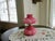 This vintage Fenton LG Wright mini pink satin puffy plume/rose oil lamp is a stunning piece of pottery and glass...