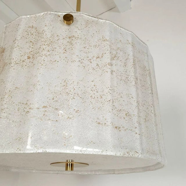 White Murano Glass Mid Century Modern Chandelier 1970s For Sale - Image 9 of 12