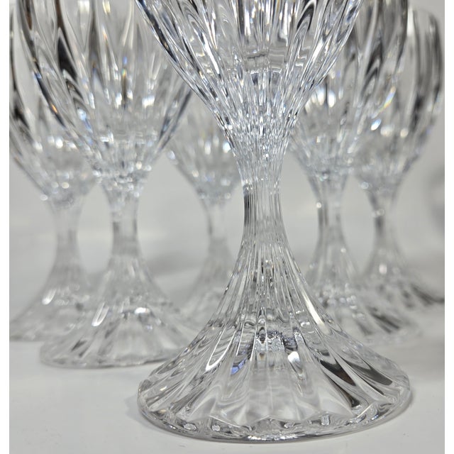 Glass Hollywood Regency Crystal Goblets- Set of Six For Sale - Image 7 of 16
