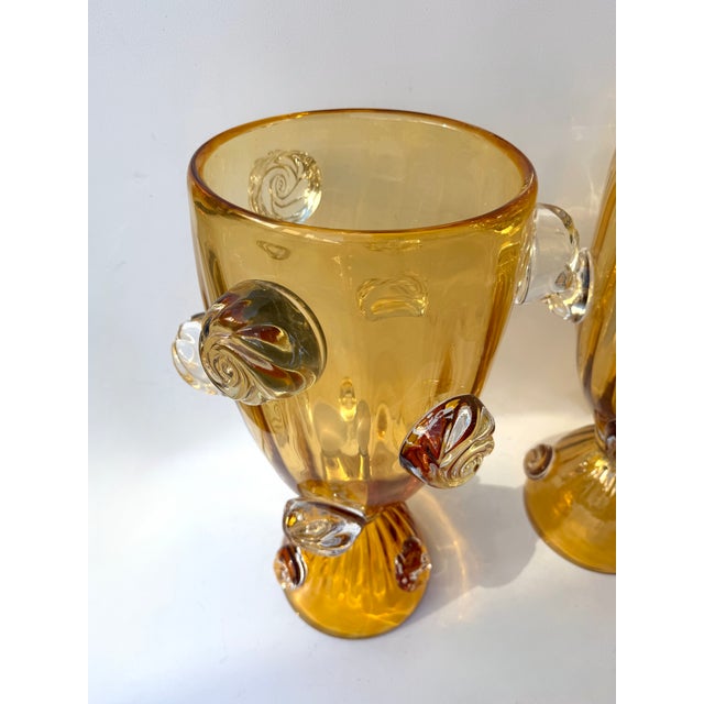 Contemporary Pair of Murano Glass Vase Macaroons Lamps, Italy For Sale - Image 9 of 12