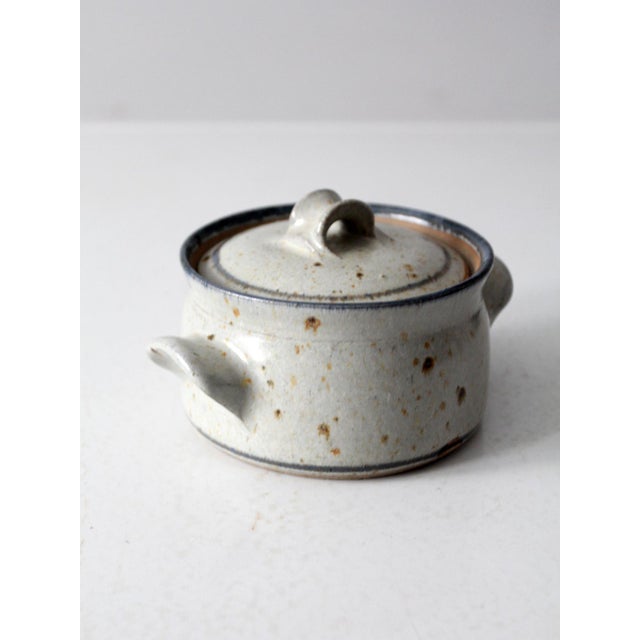 Vintage Handmade Studio Pottery Covered Bowl For Sale - Image 11 of 13
