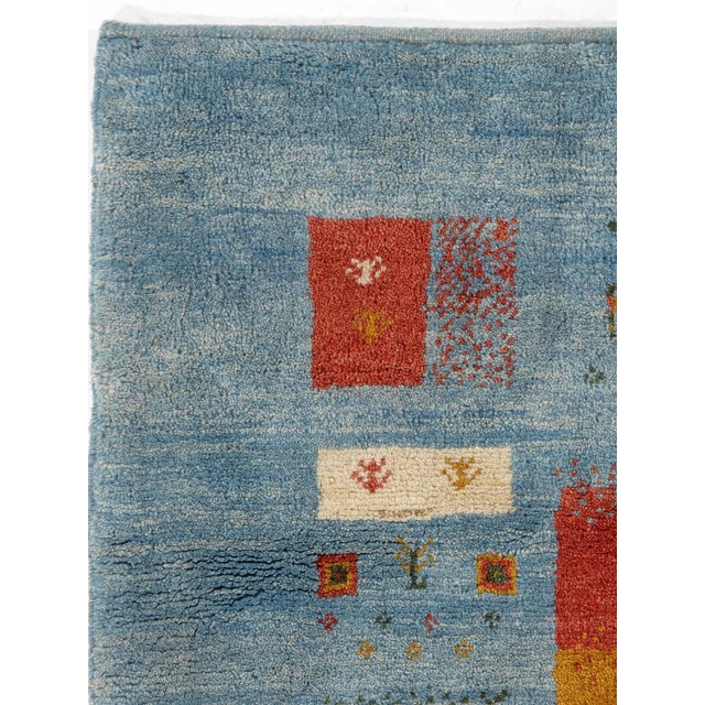 Contemporary Vintage Hand-Knotted Persian Gabbeh Rug 5'3" X 6'7" For Sale - Image 3 of 5