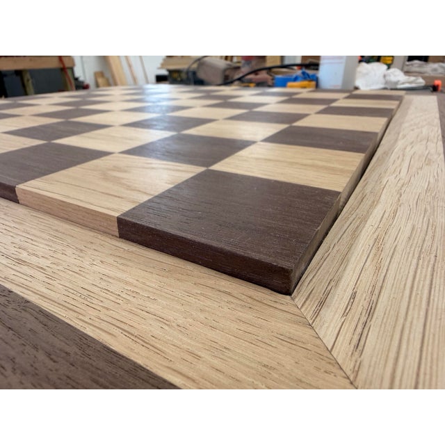 Measured Silence — Handcrafted White Oak & Peruvian Walnut Chessboard For Sale In Greensboro - Image 6 of 10