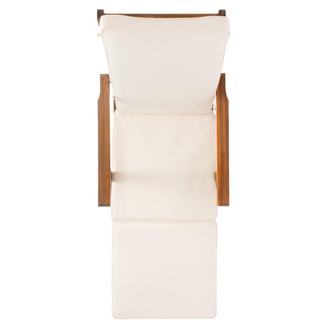 Palmdale Lounge Chair, Natural Wood/Beige Cushion For Sale - Image 9 of 13