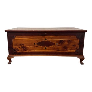 Late 19th Century Classic American Cedar Chest With Folk Painted and Glazed Decoration For Sale