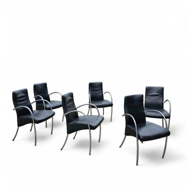 Leather Dining Chairs by Hennie de Jong, 1990s, Set of 6 For Sale - Image 17 of 17