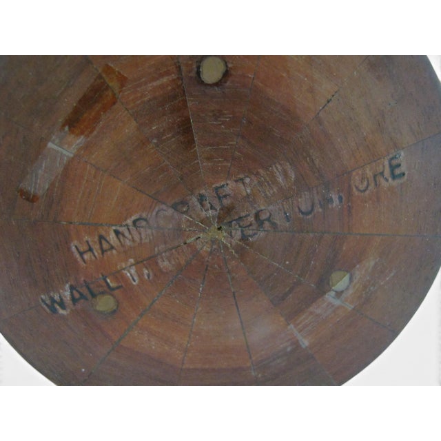Pacific Nw Hand Turned Segmented Southwest Geometric Inlaid Wood Vase For Sale - Image 11 of 11