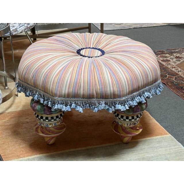 MacKenzie-Childs on Wall Street Setting Seat, Ottoman For Sale - Image 10 of 12
