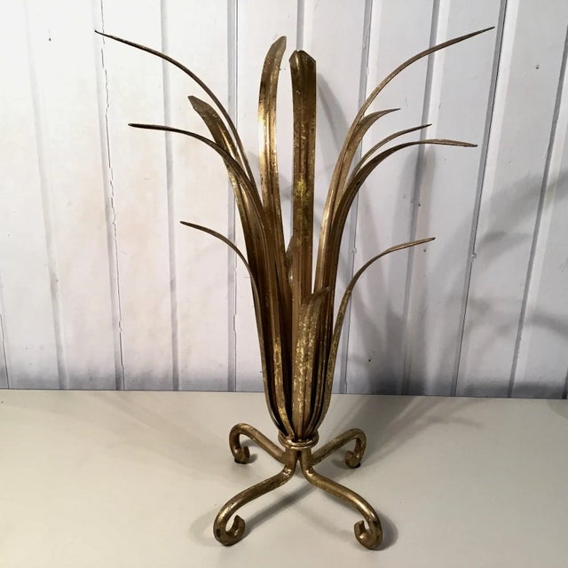 Metal Hollywood Regency Gold Gilded Metal Sculpture For Sale - Image 7 of 7