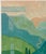 Contemporary abstract mountainous landscape in many hues of green with accents of natural tans and browns. Signed on the...