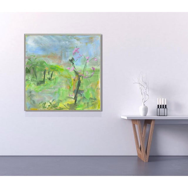 "Hakodate, Spring" by Trixie Pitts Large Abstract Landscape Oil Painting For Sale - Image 10 of 10