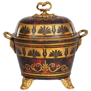 Antique Regency Toleware Coal Scuttle