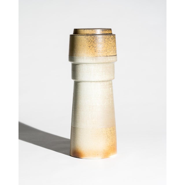 Contemporary Salt-Fired Chamotte Porcelain Vase by Martin Schlotz, Germany, 2005 For Sale - Image 3 of 10