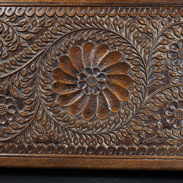 Wood Vintage Chinese Huali Rosewood Box | Carved Floral Motif Storage Chest For Sale - Image 7 of 9