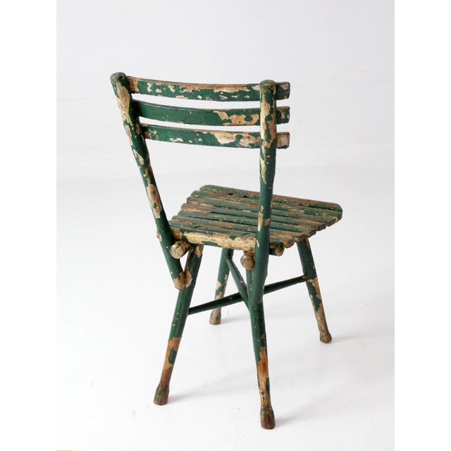 Antique Green Painted Rustic Adirondack Chair For Sale - Image 4 of 17