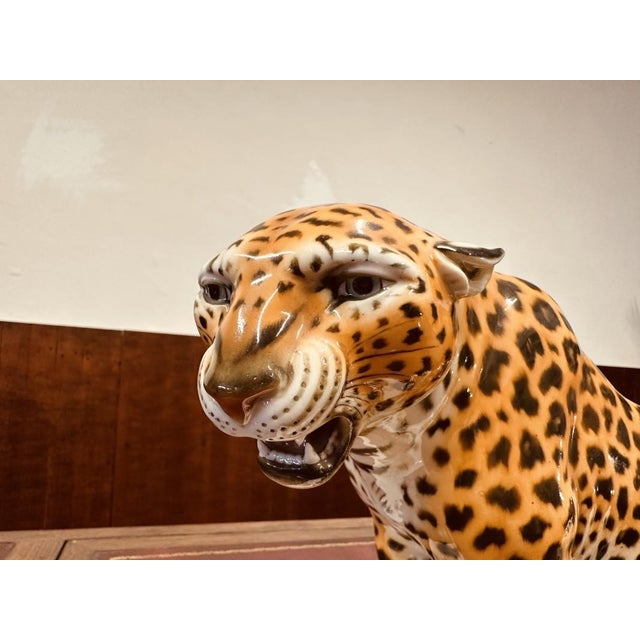 Brown Porcelain Sculpture of Leopard by Arthur Storch, 1920s-1940s For Sale - Image 8 of 16