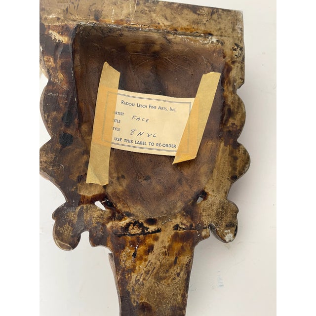 Near Pair of Vintage Figural Wall Brackets For Sale In Miami - Image 6 of 7