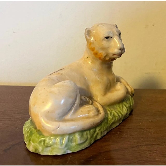 Antique Early 19th Century English Porcelain Figure of a Lion For Sale - Image 9 of 13