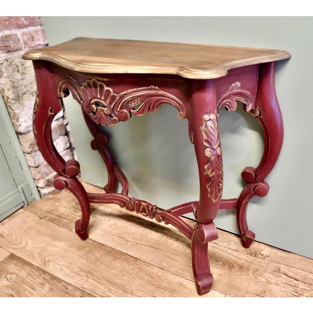 Paint French Console Table and Mirror, Set of 2 For Sale - Image 7 of 8