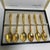 Mid-Century Harry Rosenfeld Imports set of 24K plated gold demitasse spoons (6) in original box. Need to be polished....