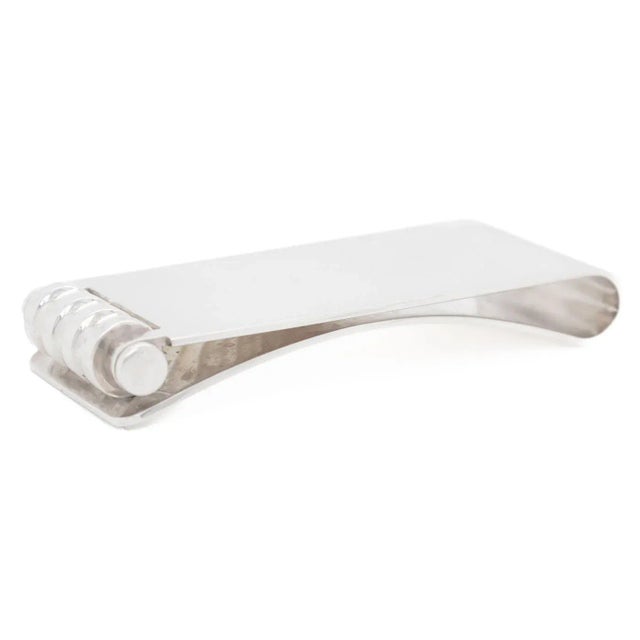 Tiffany and Co. Vintage Paloma Picasso for Tiffany & Co. Sterling Silver Groove Roller Money Clip For Sale - Image 4 of 11