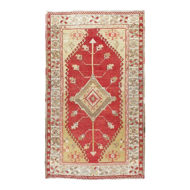 Galerie Shabab Collection Mid-20th Century Handmade Turkish Oushak Accent Rug For Sale