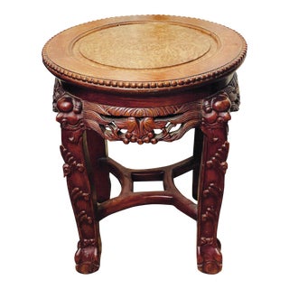 Late 19th Century Royal Chinese Carved Wood Side Table For Sale