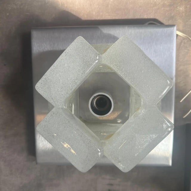 Two 1970s Space Age Murano Glass Square Wall Sconces by Albano Poli for Poliarte For Sale - Image 6 of 16