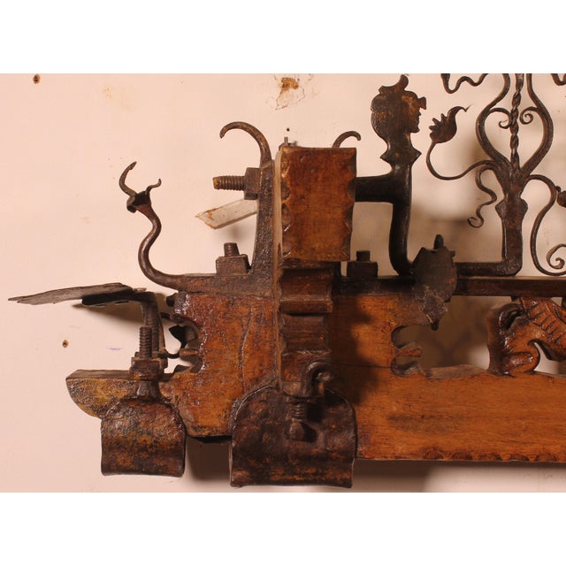 Early 19th Century Sicilian Cart Axle in Wood and Wrought Iron For Sale - Image 8 of 14