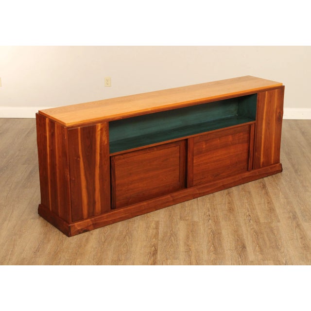 High Quality New Hope Studio Style Custom Crafted Walnut Room Diving Bookcase Credenza With Oak Top, Having Center Display...