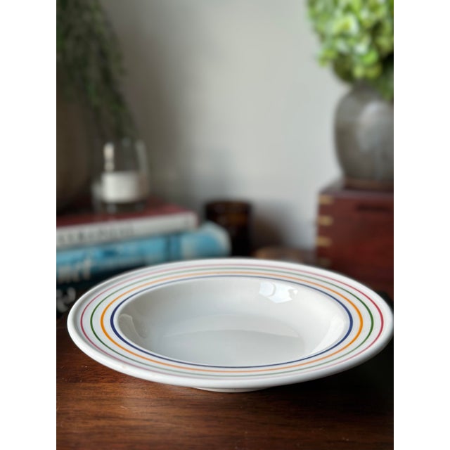 1970s Vintage 1970s Italian La Primula Rainbow Striped Soup/Pasta Bowls - Set of 6 For Sale - Image 5 of 7