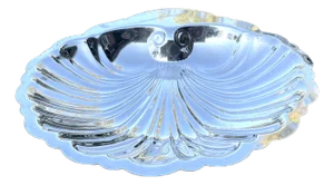 Large Silverplate Clam Shell Serving Platter Hollywood Regency • Coastal Elegance • 15” Wide
