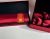 Late 20th C. Boxed Set of 4 Walai Crimson & Orange Stripe Silk Placemats & Napkins For Sale - Image 4 of 18