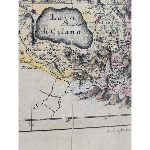 Tan L' Abruzzo Ulteriore E Citeriore Framed Map by Antonio Zatta, 1783 For Sale - Image 8 of 9