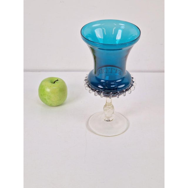 Mid-Century Blue Murano Glass Vase, 1960s For Sale - Image 9 of 11