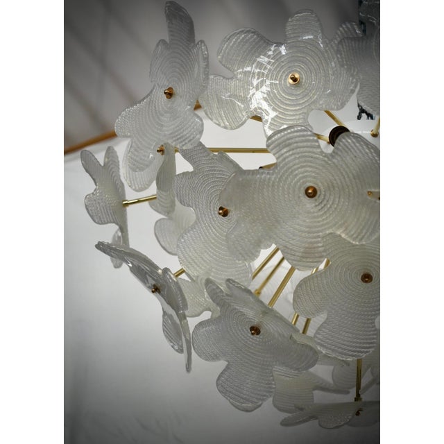 2000 - 2009 Murano Sputnik Semi Spherical White Glass and Brass Chandelier and Pendant For Sale - Image 5 of 9