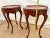 1930s Two French Side Tables, Display, Nightstands, Round Top Floral Marquetry For Sale - Image 9 of 13