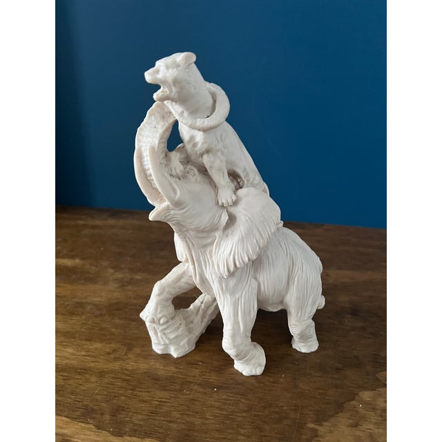 1950s 1950s Vintage Elephant & Tiger Sculpture For Sale - Image 5 of 12