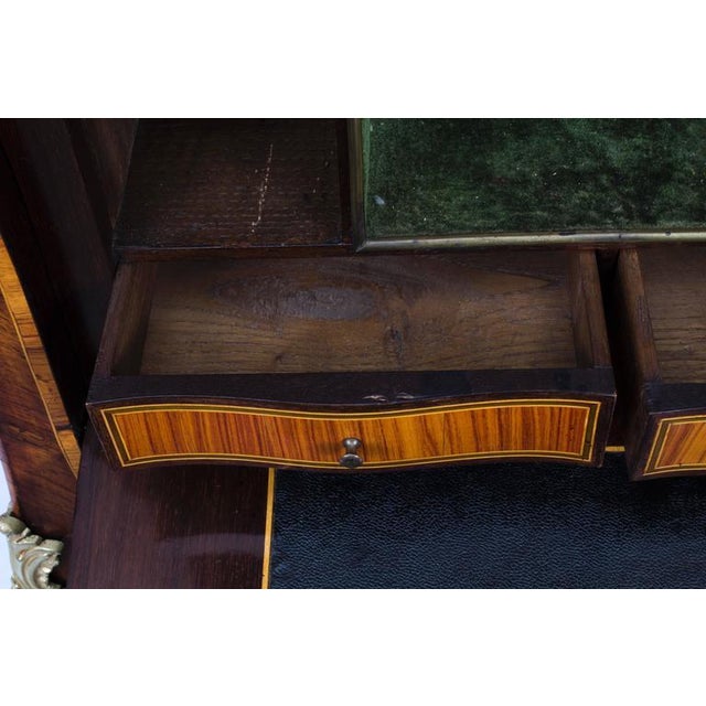 19th Century French Rococo Revival Marquetry Secretaire For Sale - Image 6 of 9