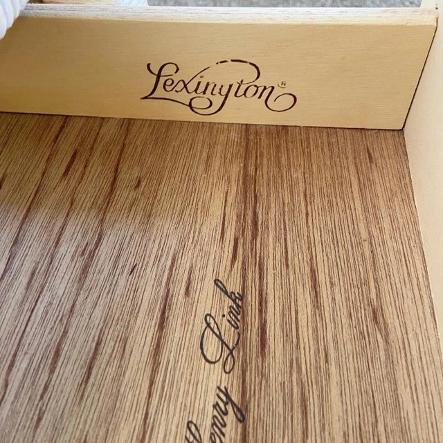 1980s Boho Chic Lexington Wicker Rattan Glass Top Commode/Nightstand by Henry Link For Sale - Image 5 of 11